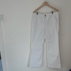 Wide Leg White Chino cotton pants